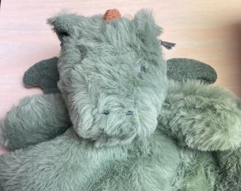 Couverture personnalisée de sécurité pour bébé en peluche avec motif dragon vert et broderie