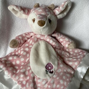 Fawn Plush XLarge Personalized Lovey with Tail/&quot;Douglas Lil&#39; Snugglers&quot; Pink Deer Security Blanket/Baby Shower/Christmas/Birthday Snuggle