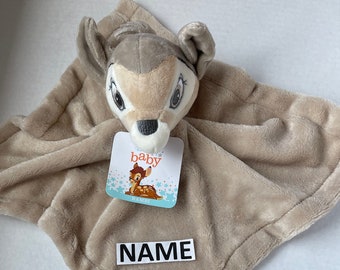 Personalisierte Baby Deer Lovey: Tan Fleece Schmusetuch