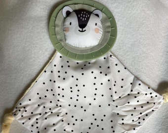 Smiling Lion Plush Personalized Lovey & Teether Mane/Sensory Security Blanket/Baby Snuggle/Shower/Christmas/Easter/Birthday Gift