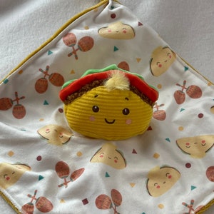 Smiling Taco Personalized Plush Baby Lovey/&quot;Mary Meyer Baby&quot;/Security Blanket/Baby Snuggle/Baby Shower/Christmas/Easter/Birthday Gift