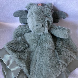 Dragon Plush Personalized Lovey/&quot;Cloud Island&quot; Security Blanket/Green Flying Dragon Baby Snuggle/Baby Shower/Christmas/Easter/Birthday Gift