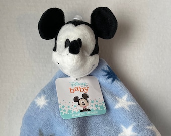 Mus Personlig Lovey/Blå Stjärna Fleece Baby Säkerhetsfilt