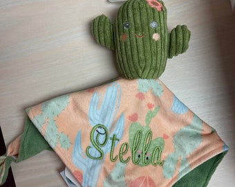 Cactus Personalized Plush Baby Lovey/"Mary Meyer Baby" Security Blanket/Baby Desert Plant Snuggle/Baby Shower/Christmas/Birthday/Easter Gift