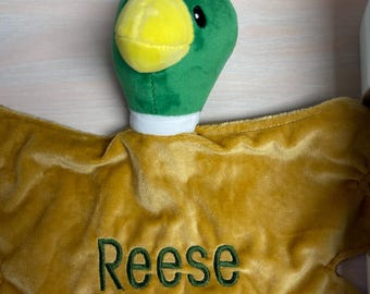 Manta de seguridad para bebé personalizada con diseño de pato real y bordado