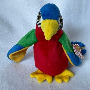 Vintage TY Beanie Baby Parrot &quot;Jabber&quot;/Rare 1997/Retired/Collector&#39;s Toy/Christmas/Easter/Birthday Gift/Brand New
