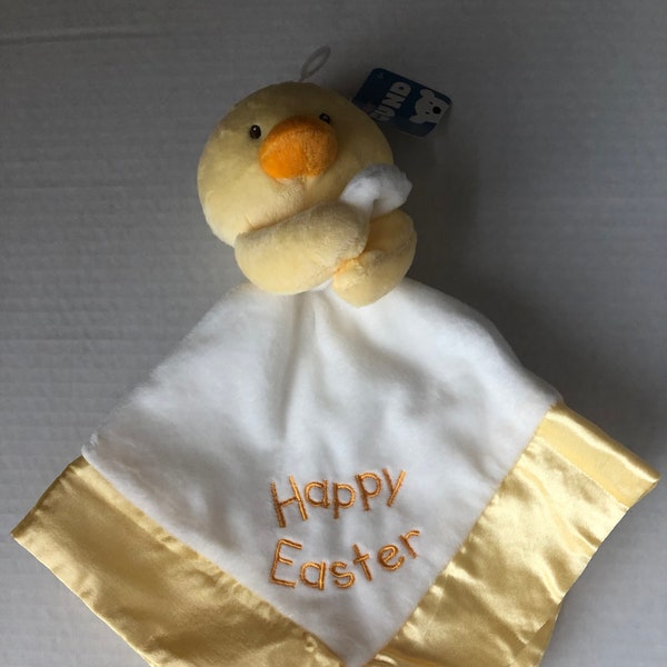 Happy Easter Chick, Personalized "Baby Gund" Brand Plush Lovey, Security Blanket, Baby Snuggle