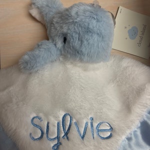 Light Blue Whale Personalized Plush Baby Lovey/&quot;Cloud Island&quot;/Security Blanket/Baby Snuggle/Baby Shower/Christmas/Easter/Birthday Gift