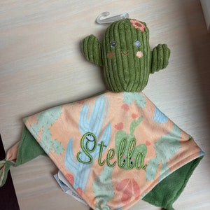 Cactus Personalized Plush Baby Lovey/&quot;Mary Meyer Baby&quot; Security Blanket/Baby Desert Plant Snuggle/Baby Shower/Christmas/Birthday/Easter Gift