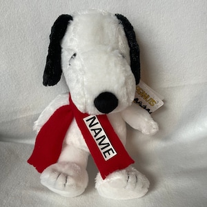 White Beagle Plush Stuffed Animal/Personalized/White Puppy Dog with Red Scarf/&quot;Kohl&#39;s Cares&quot;/Baby Shower/Christmas/Birthday/Easter Gift