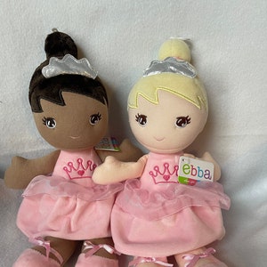 Ballerina Dolly/Personalized Rag Doll/&quot;Ebba&quot; Cuddly Stuffed Doll/Little Girls First Baby Dancer Rag Doll/Ethnic/Blonde/Christmas/Easter Gift