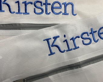 Bolsa de lavandería personalizada/Lencería/Bordado personalizado/Mascarillas de malla/Mediana-Grande/Resistente con cremallera/Ropa delicada