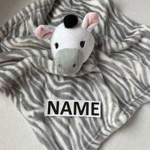 Girl Zebra Personalized Plush Lovey/&quot;Hudson Baby&quot;/Striped Zoo Animal Security Blanket/Baby Snuggle/Baby Shower/Christmas/Easter/BirthdayGift