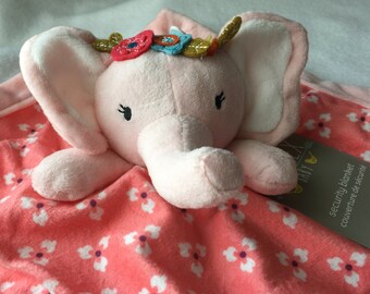 Elephant Personalized Plush Lovey/embroidered Baby Security