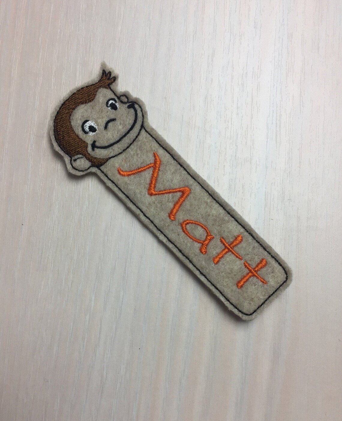 Monkey Bookmark Personalized/Embroidered Felt Bookmark/School | Etsy