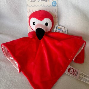 Flamingo Personalized Lovey with Rattle Head/Sensory Snuggle Blanket