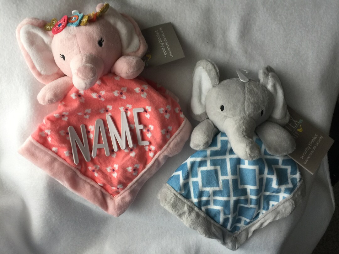 Elephant Personalized Plush Lovey/embroidered Baby Security