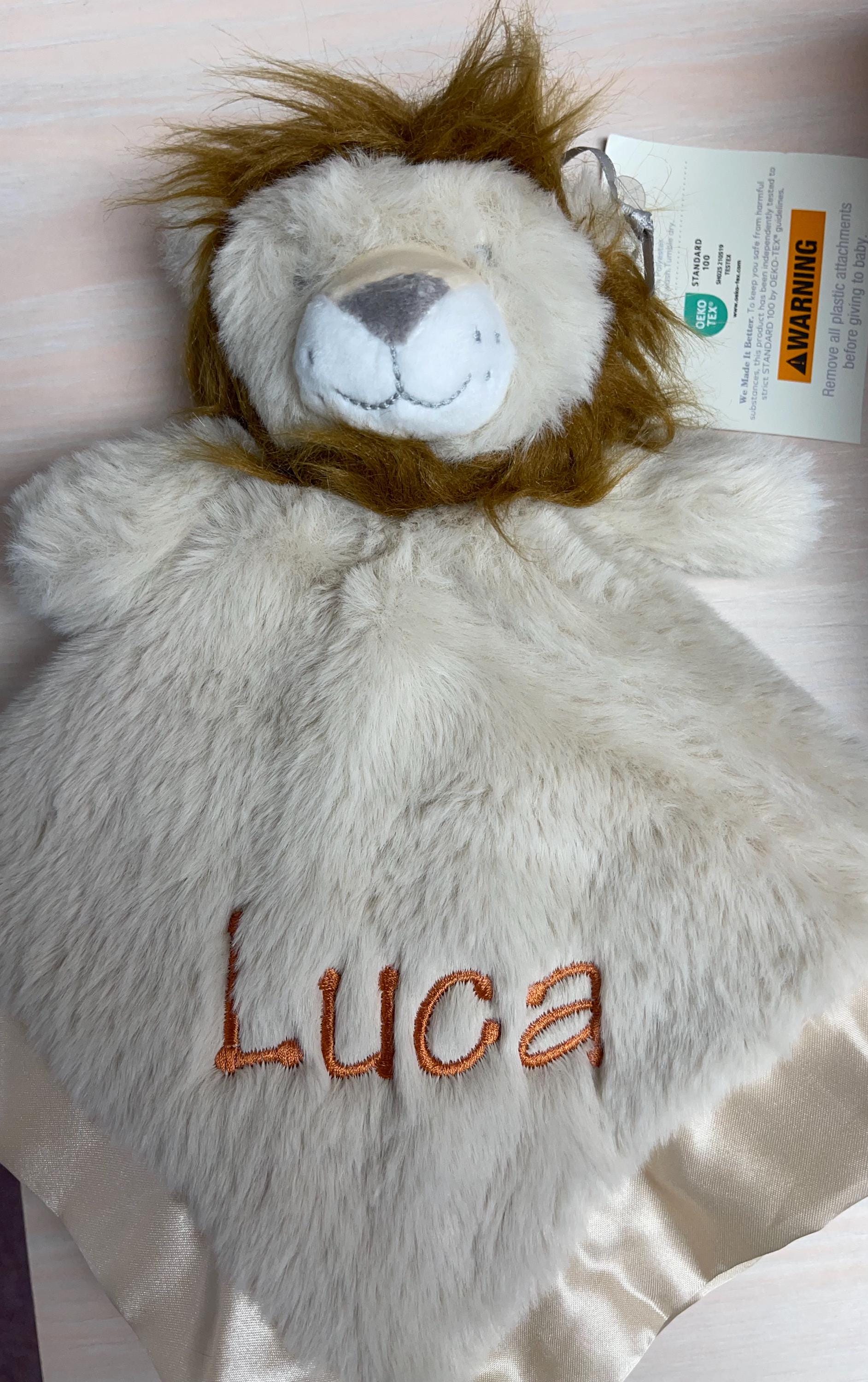 Personalized Lion Plush Lovey/embroidered Zoo Animal Baby Security ...