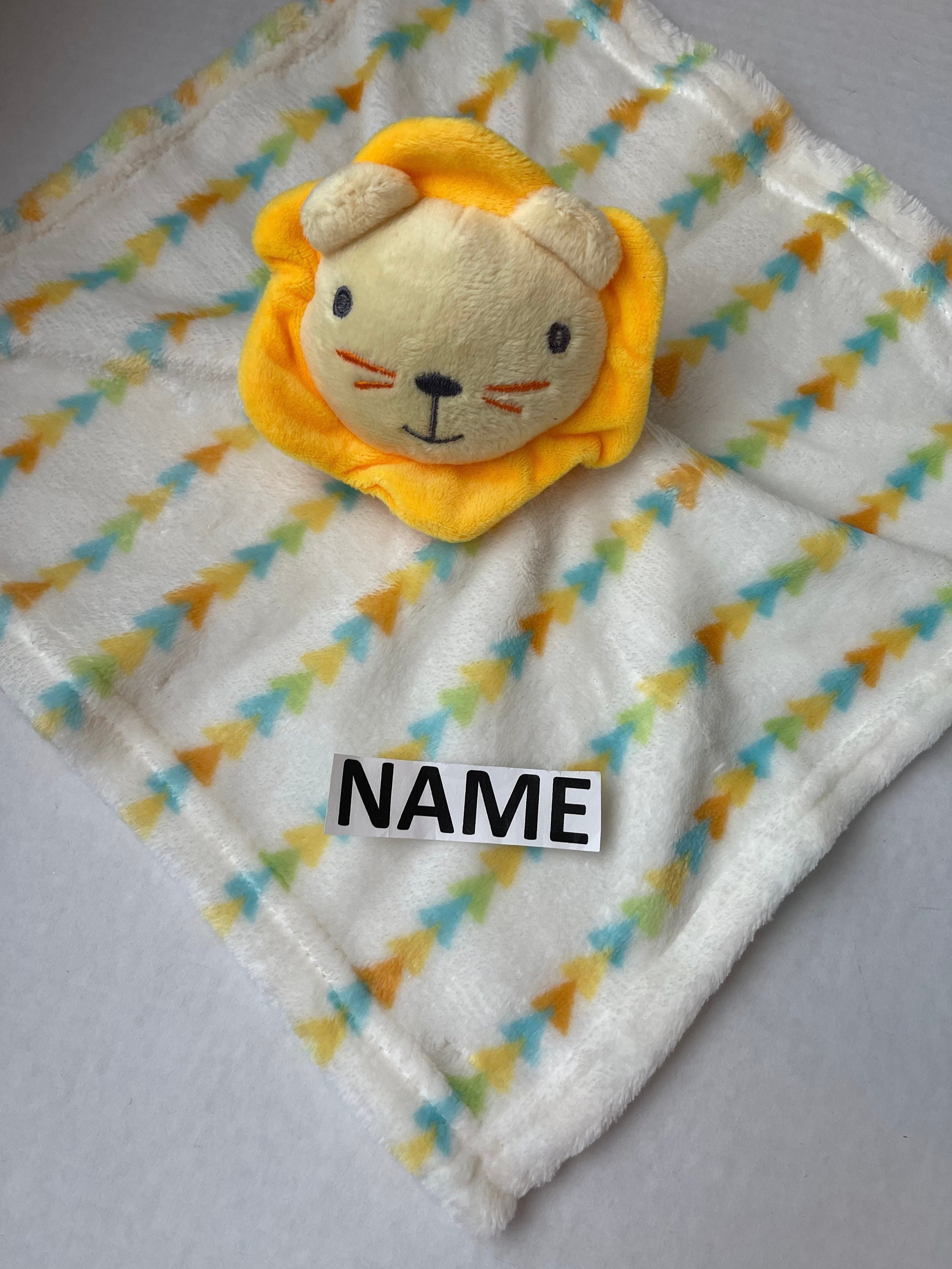 Personalized Lion Plush Lovey: Embroidered Baby Security Blanket - Etsy