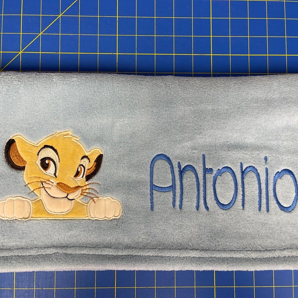 Lion Baby Blanket Personalized/"Lambs & Ivy"/Children's Movie Lion Security Blanket/Baby Shower/Christening/Christmas/Birthday Gift