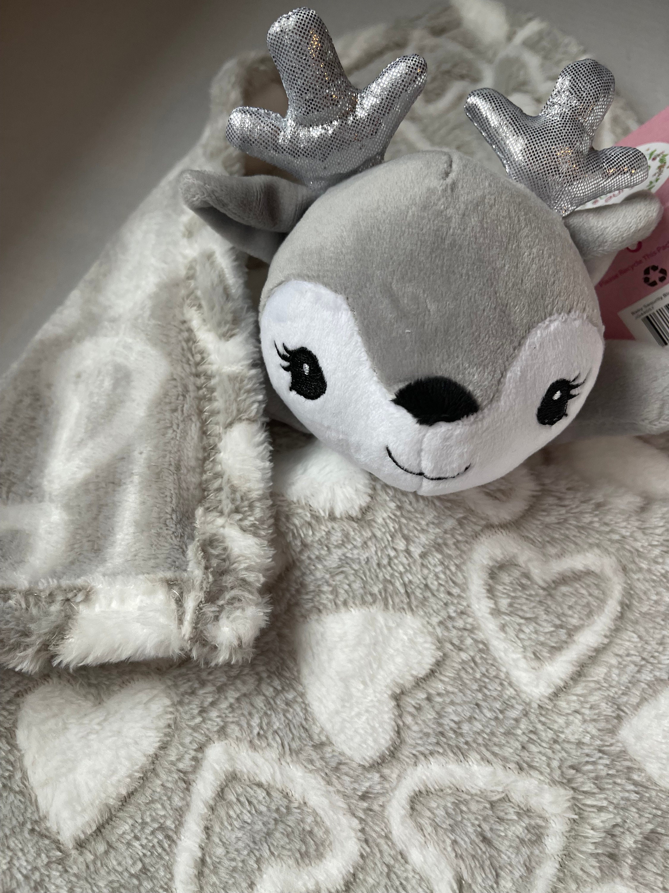 Deer Personalized Xlg Plush Lovey june Garden Security Blanket