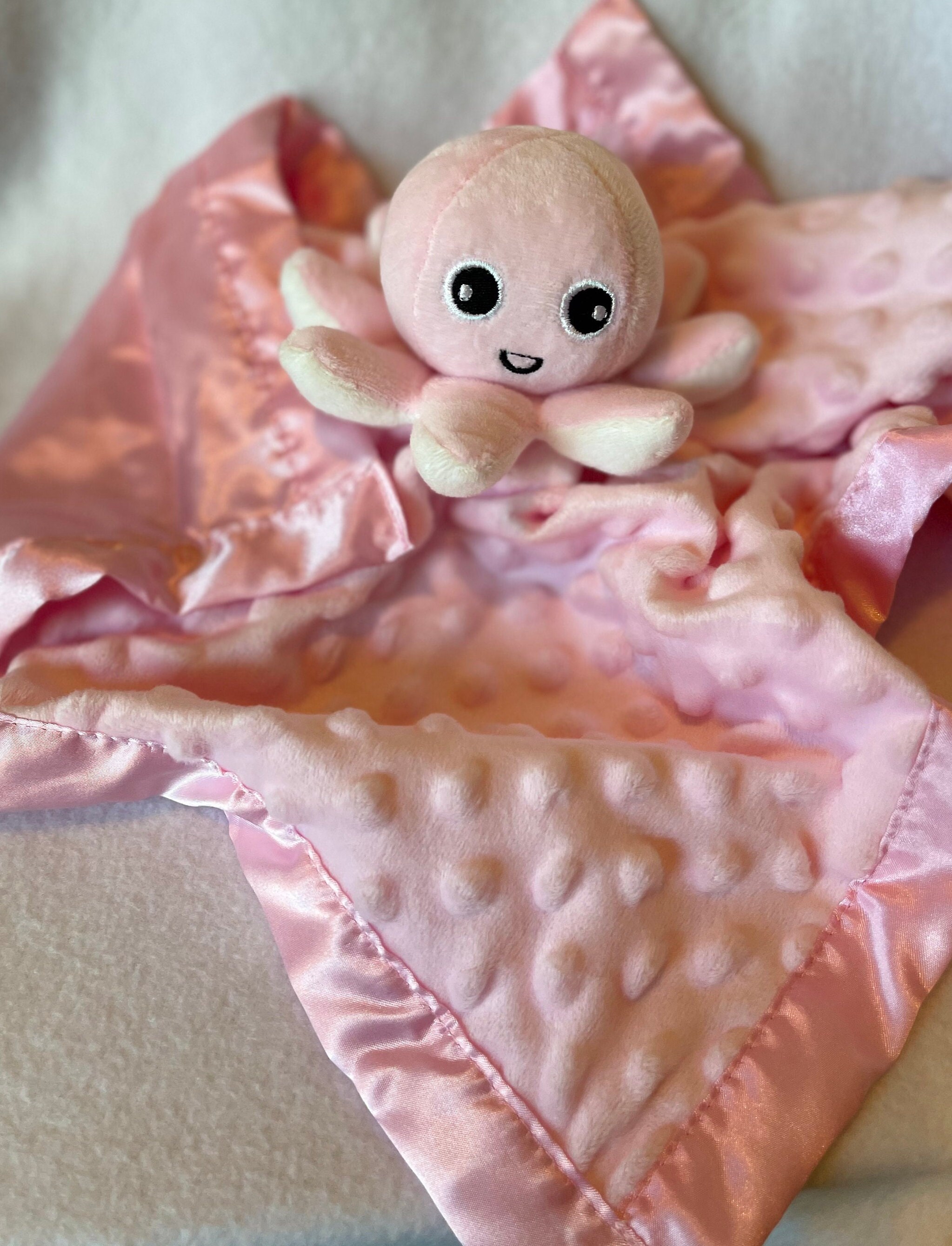 Octopus Plush Personalized Lovey sensory Baby Xlarge Security Blanket green or Pink baby Shower christening christmas birthday easter Gift Etsy Canada