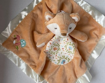 Fox Plush Personalized Lovey With Tail/XLarge Baby Security Blanket