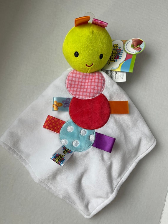 Plush Caterpillar With Rattle and Tags taggies Personalized Lovey security Blanket baby Sensory baby Shower christmas easter birthday Gift Etsy Canada
