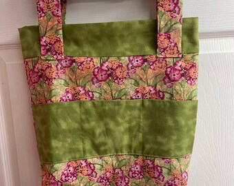 Floral Youth-Adult Walker Bag/Personalized Lightweight Flowers Print/Multi-Pocket Tote/Elderly/Disabled/Birthday/Christmas/Mothers Day Gift