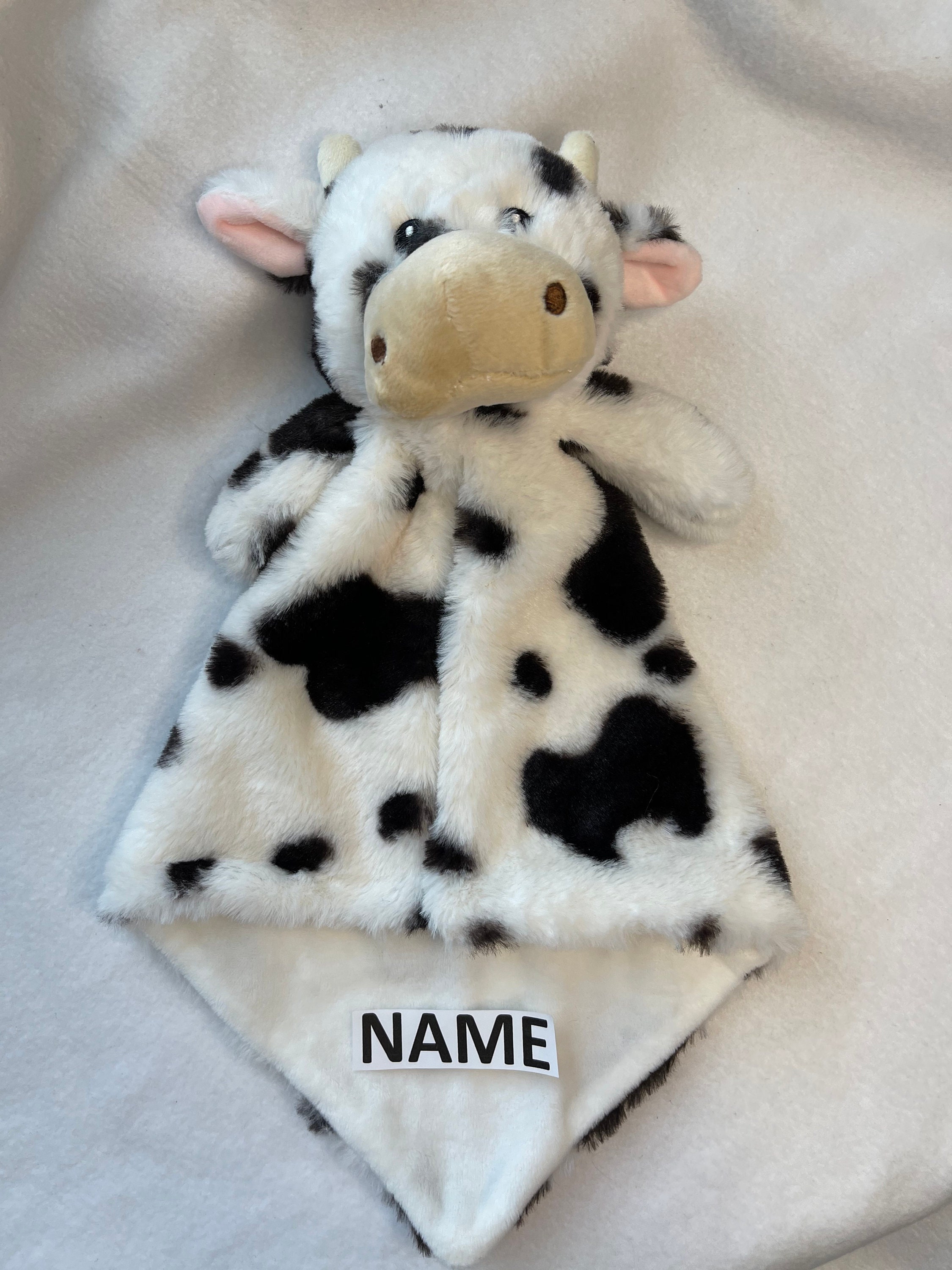 Cow Personalized Plush Lovey calf Security Blanket little Elska Cow Snuggle farm Animal Lovey baby Shower christmas easter birthday Gift Etsy