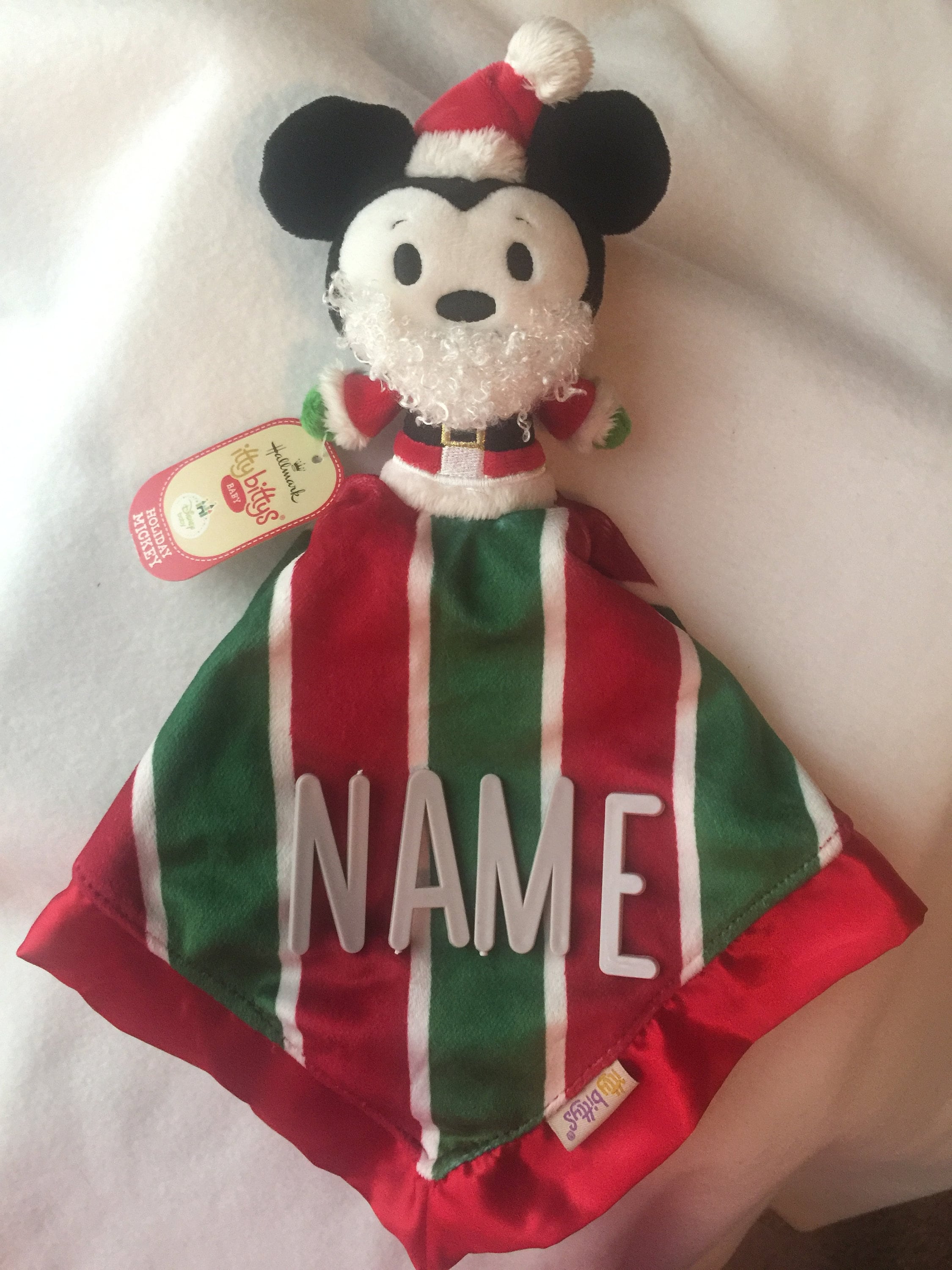 Boy Mouse Christmas Personalized Lovey/hallmark Itty Bittys Baby