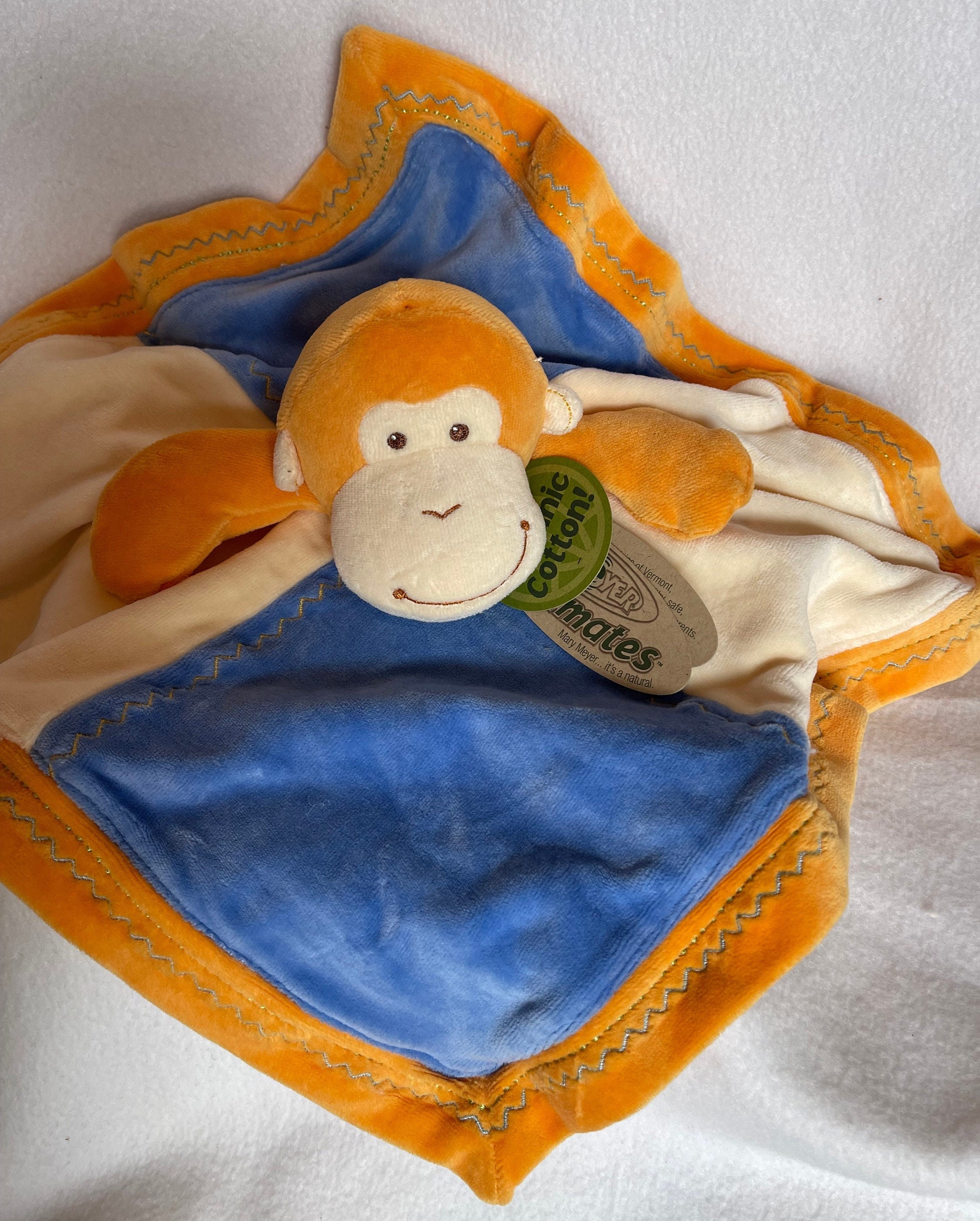 Organic Smiling Monkey Plush Personalized Lovey mary Meyer Security Blanket monkey Snuggle baby Shower christmas easter birthday Gift Etsy Canada