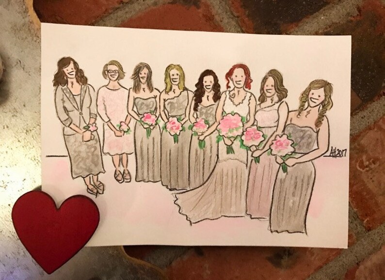 10 Color Copies 8x10 Wedding Portrait Custom Watercolor