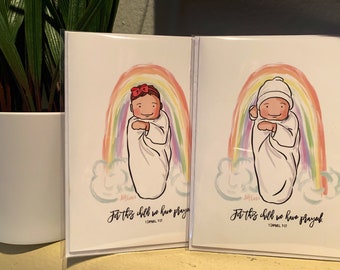Rainbow Baby Card: Scripture Congratulations Card