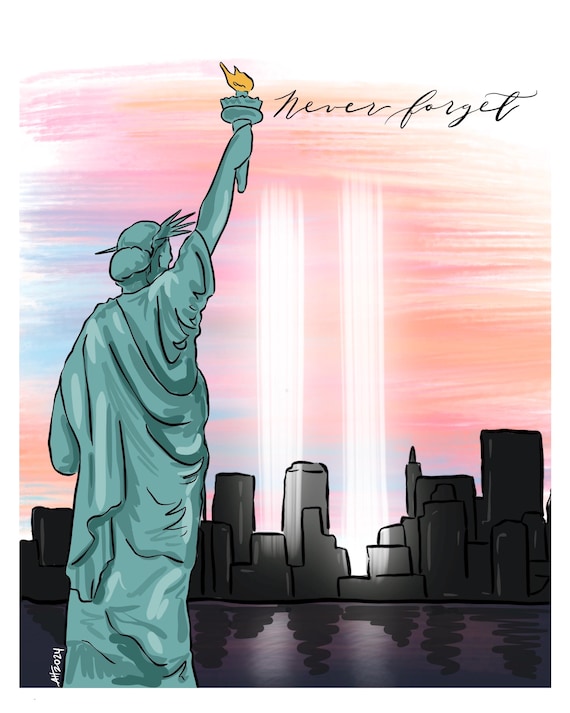 9/11 Memorial Print | Never Forget | September 11th - Etsy