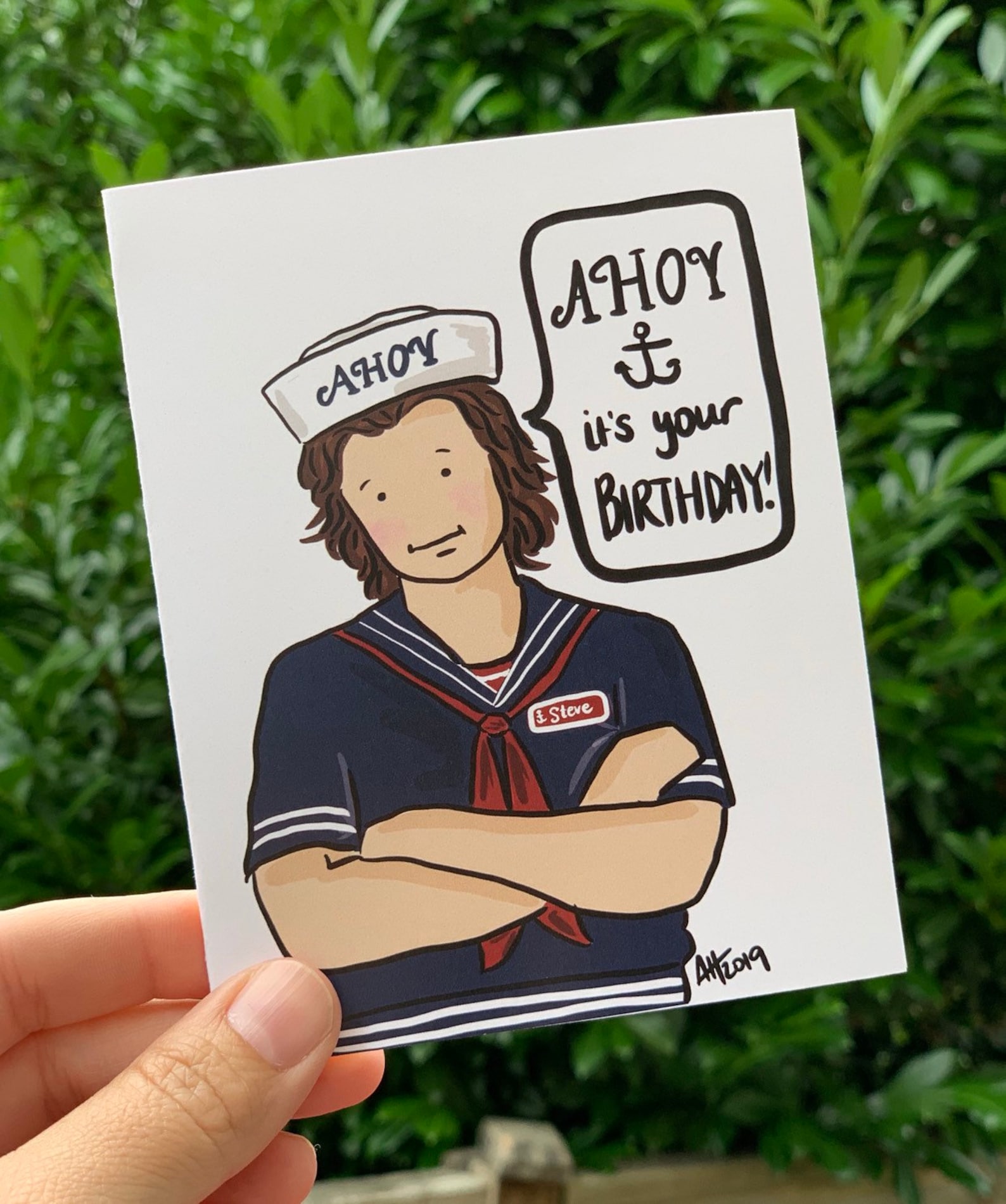 Stranger Things Scoops Ahoy Steve Birthday Card Etsy