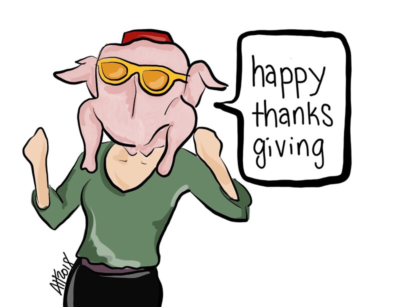 FRIENDS Show Thanksgiving Card Monica's Turkey Head Etsy