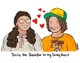 Stranger Things Card | Valentine’s Day Card | Dusty Bun and Suzie Poo