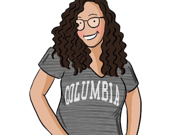 Custom Graduation Illustration: College Apparel Portrait (Digital File)