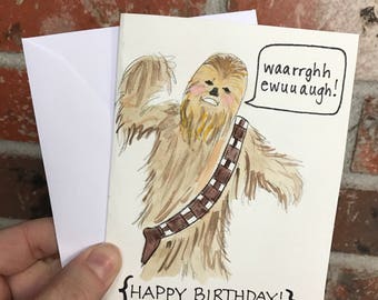 Star Wars Birthday Card - Chewbacca