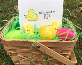 Hoppy Easter - Watercolor Peeps Easter Card