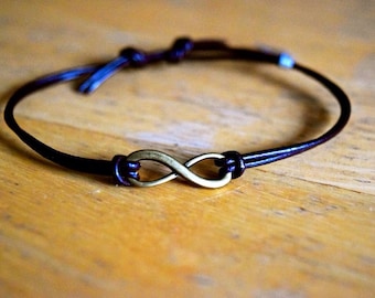 Pulseira do Infinito, Pingente de Infinito em Bronze, Presente de Amizade, Unissex, Presente de Aniversário