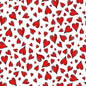 Timeless Treasures-Hearts-C8696-bianco-Cuori parigini-CT1131633-100% Cotone di qualità tagliato a misura o Yardage
