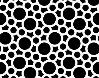 In the Beginning Fabrics-A Groovy Garden-Circles Black-9AGG 1-Ct1132330-100 Prozent Qualitätsbaumwoll-Massenware