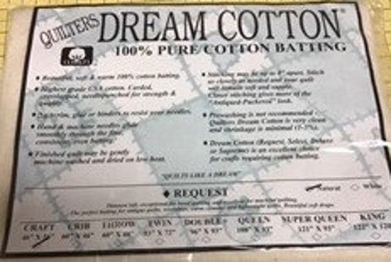 Natural Cotton Request Low Loft Crib Quilt Batting, Quilter's Dream #N3CB