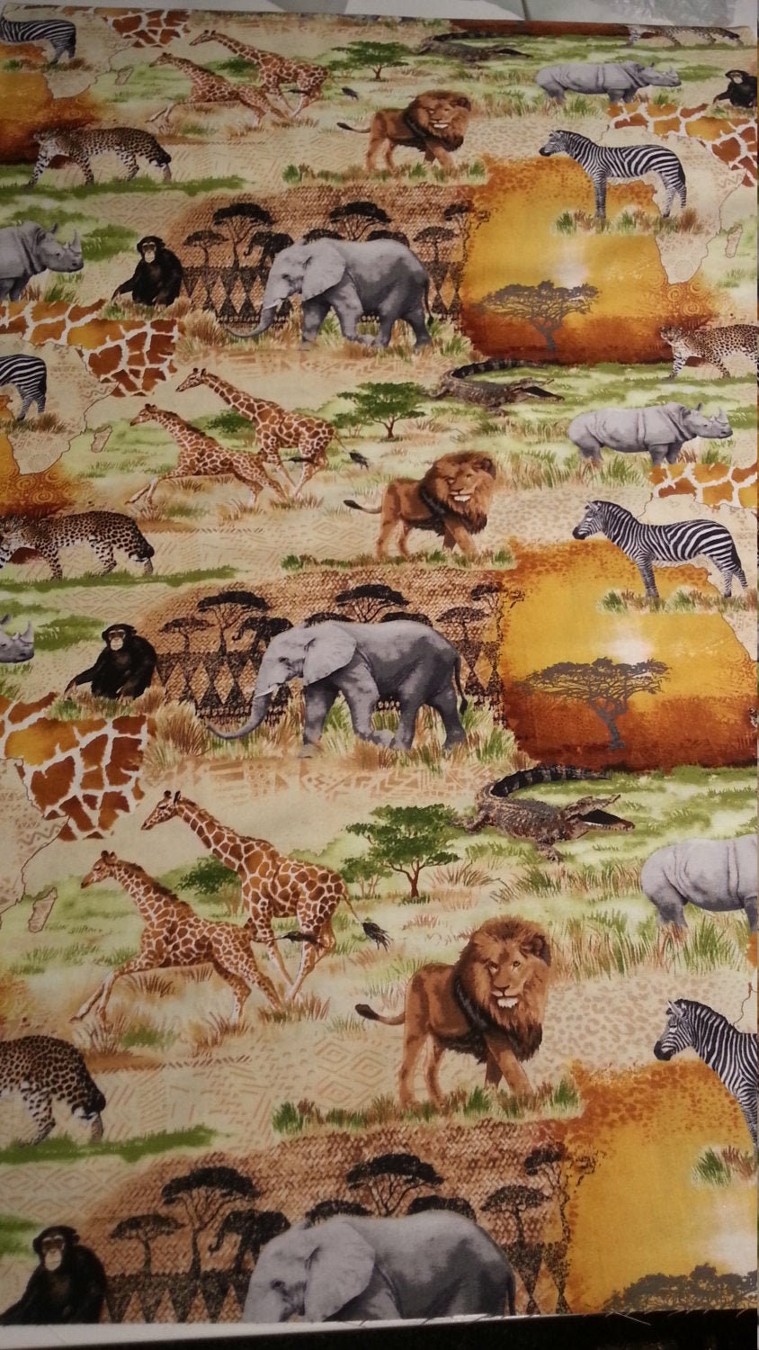 Timeless Treasures Safari Animal WILDC5001 CT 119376 - Etsy