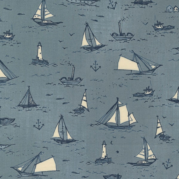 United Notions-Moda-To The Sea-Janet Clare-16930 15-sky-CT1133472-100% Quality Cotton by the Yard or Yardage