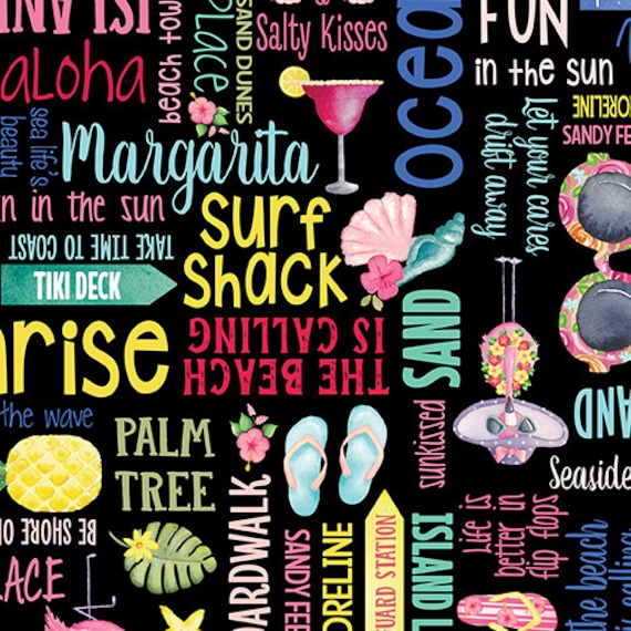 Kanvas-Fun in the Sun-Words-12599 12-CT1132922-100% Quality Cotton by the  Yard or Yardage