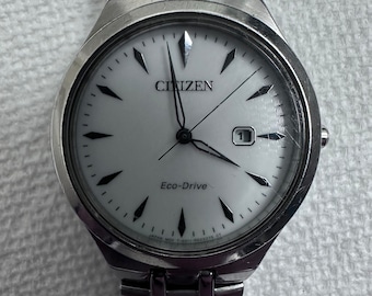 Citizen Eco Drive Calibre 8700 Men s Silver Tone Watch E870 S015278 Etsy India