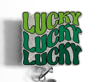 Lucky Glitter Badge Reel: St. Patrick's Day Teacher Badge Holder